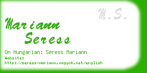 mariann seress business card